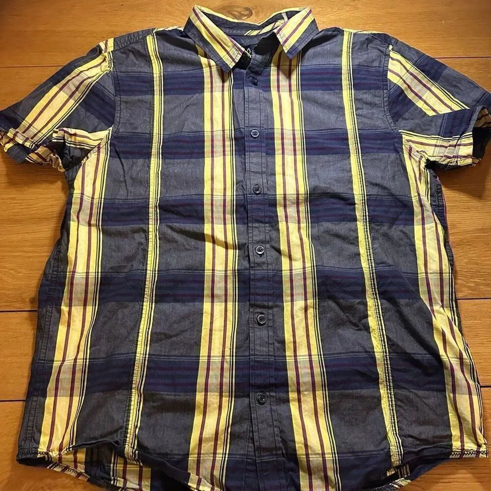 Prana button down plaid shirt large